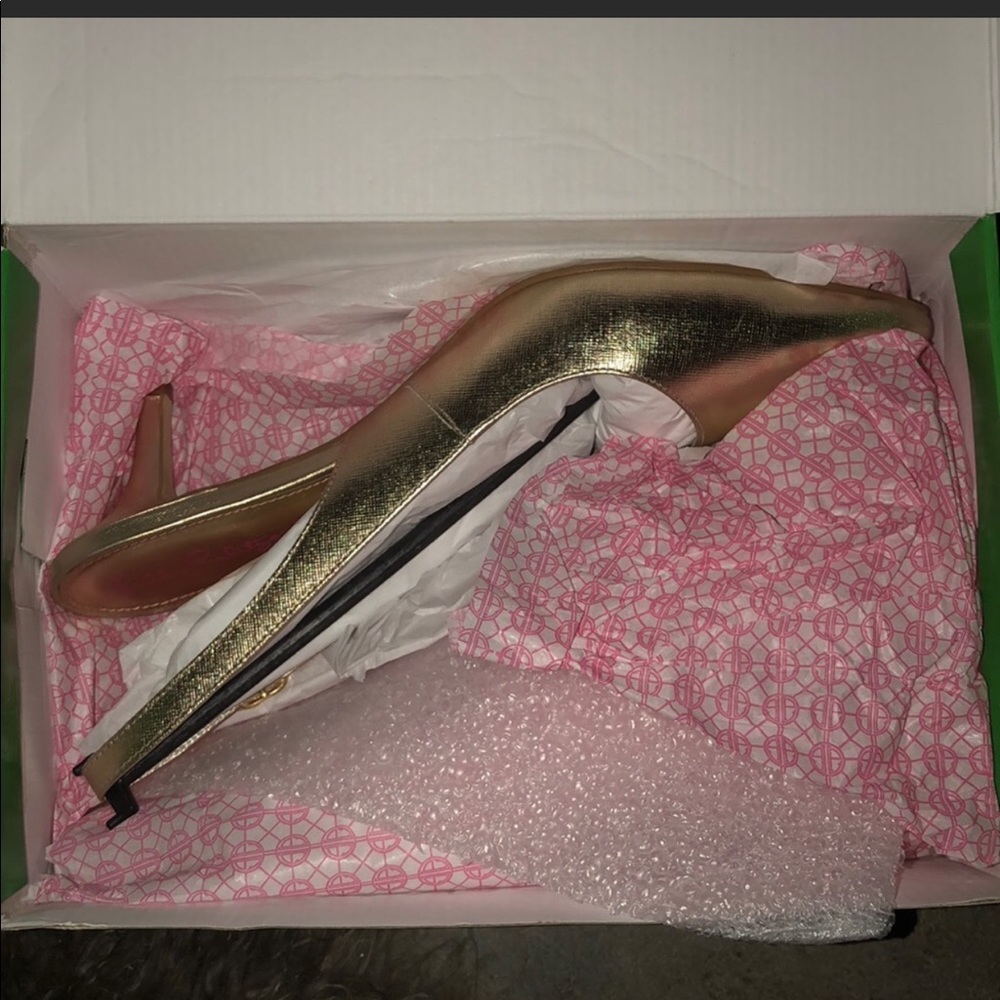 Lilly Pulitzer Gold Kitten Heels